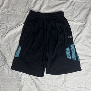 Rawlings Black and Blue Athletic Shorts
